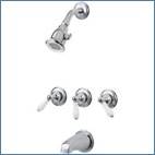 Three Handle Tub and Shower Only Faucets